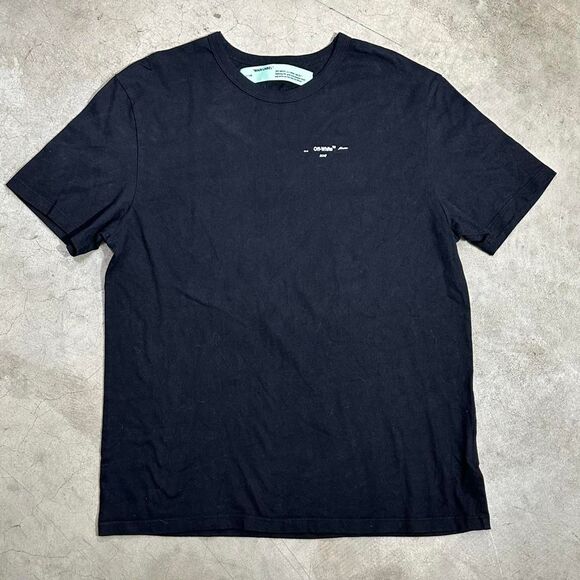 Main Label Off-white Men's Black Graphic T-shirt Size Small - Picture 2 of 7